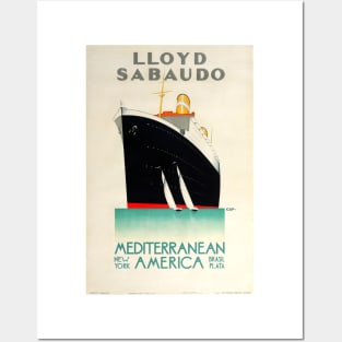 Vintage Travel Poster Itlay Lloyd Sabaudo Posters and Art